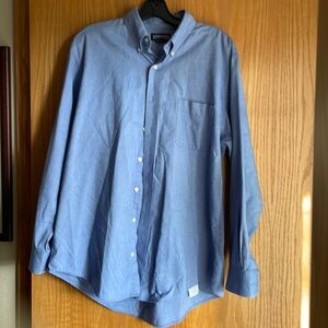 Lands' End Men's Long Sleeve Shirt Fit 16 34 Large blue oxford